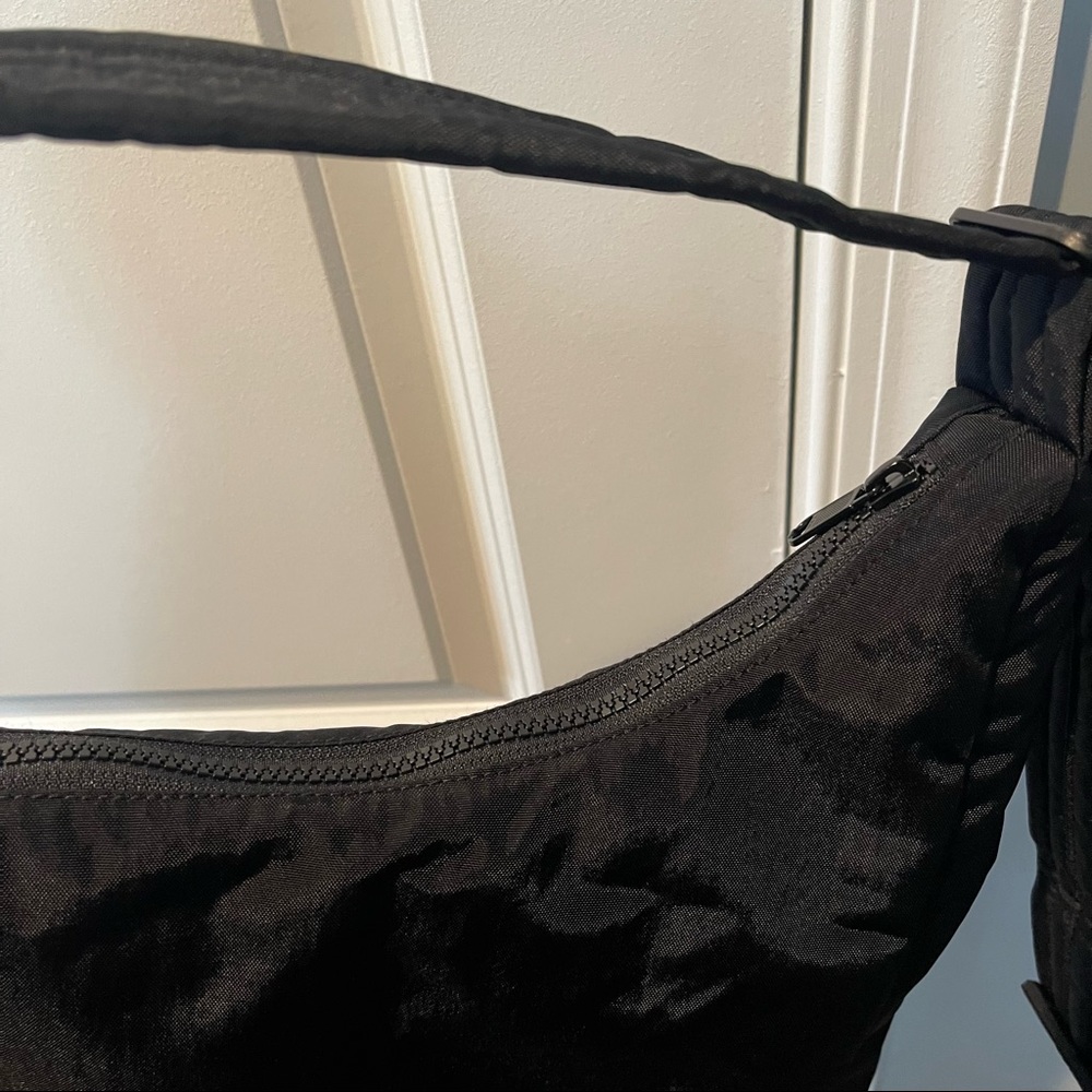 Baggu Nylon Shoulder Bag Black Zip Tote - Picture 5 of 5